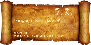 Tunyogi Kristóf névjegykártya