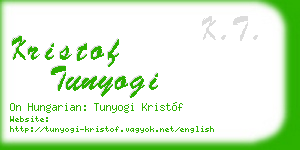 kristof tunyogi business card