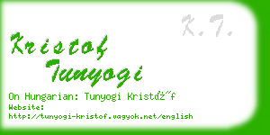 kristof tunyogi business card